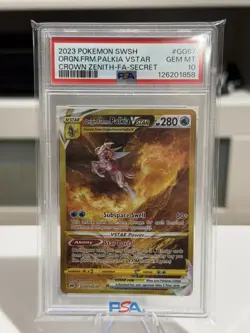 Pokemon Origin Forme Palkia V Star GG67 Crown Zenith Secret Rare PSA 10 - Image 1