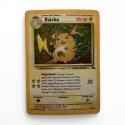 Raichu 1999 Fossil 14/62 Holo Rare 90 HP Vintage Pokemon TCG Card - Image 1