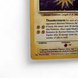 Zapdos 1999 Fossil 15/62 Holo Rare 80 HP Unlimited Vintage Pokemon Card - Image 5