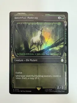 Watchful Radstag Foil Showcase MTG Magic the Gathering Card NM Near Mint PIP - Image 1
