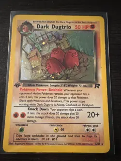 Dark Dugtrio Holo Rare Card First Edition 6/82 Team Rocket Pokemon - Image 1