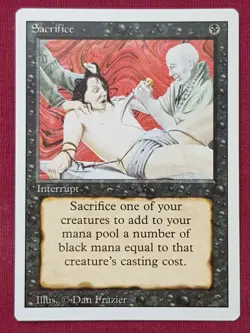 Magic The Gathering REVISED EDITION SACRIFICE black card MTG - Image 1
