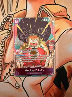 Bandai Card Fest 25-26 One Piece Monkey D Luffy Afro Promo Card OP07-073 English - Image 1