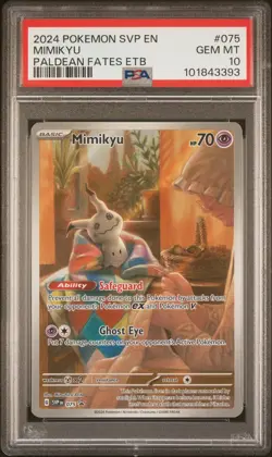 2024 POKEMON SVP EN-SV BLACK STAR PROMO MIMIKYU#075 PALDEAN FATES ETB PSA 10 - Image 1