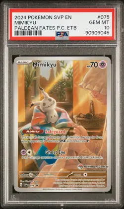 2024 POKEMON SVP EN-SV BLACK STAR PROMO MIMIKYU#075 PALDEAN FATES PC ETB PSA 10 - Image 1