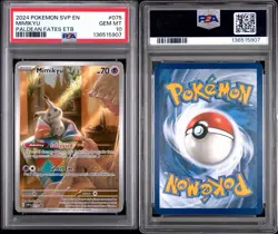 2024 Pokemon SVP EN Paldean Fates ETB Promo #075 Mimikyu PSA 10 GEM MINT - Image 3