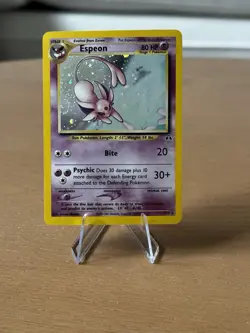 Pokemon Espeon 1/75 Holo Rare W/ SWIRL Holo Neo Discovery Unlimited - Image 1