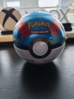Pokemon TCG Pokeball Tin Great Ball (B25) 3 Booster Packs + 2 Sticker Sheets NEW - Image 2