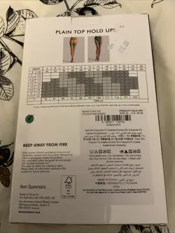 Ann Summers - PLAIN TOP HOLD UP - Stocking Sizes XLARGE - 20-22 -New Box - Image 2