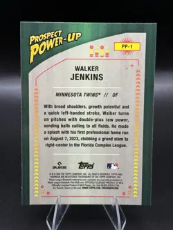 2024 Bowman Chrome Prospects Power-Up Mojo Refractor Walker Jenkins #PP-1 Twins - Image 2
