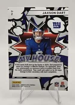 2025 Optic Football Jaxon Dart 4 Card Lot- Fireworks/my House/light It Up/base - Image 3