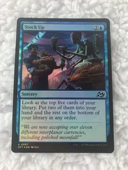 MTG Stock Up Aetherdrift Foil +1 blue card - Image 1