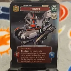 Star Wars Unlimited Spark of Rebellion Hunter Leader Card Fantasy Flight Games - Image 1