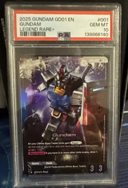 Gundam - GD01-001 LR+ - Newtype Rising Alternate Art - Gundam Card Game PSA 10 - Image 1