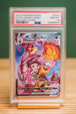 2022 POKEMON #TG19 FULL ART/SINGLE STRIKE URSHIFU VMAX PSA 10 - Image 1