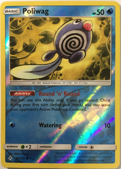 POKEMON POLIWAG 36/214 UNBROKEN BONDS COMMON REVERSE HOLO NEAR MINT - Image 1