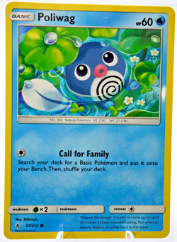 Poliwag Pokemon TCG Common - 37/214 SM Unbroken Bonds NM - Image 1