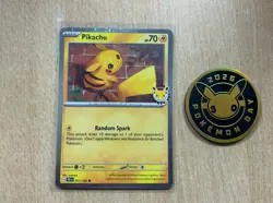 Pikachu 051 /162 Stamped 2026 Pokemon Day 30 Promo TCG With Coin - Image 1