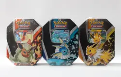 Pokemon TCG Eevee Evolutions Sealed Tin Set of 3 Jolteon, Flareon, & Vaporeon - Image 1