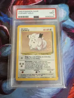 PSA 9 1999 Pokemon Clefairy 5/102 Base Set Holo Mint - Image 1