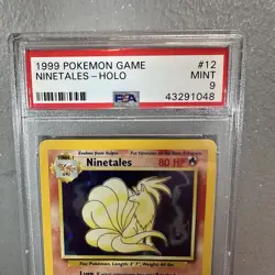 Pokemon TCG Ninetales Base Set 12/102 Unlimited Holo Rare PSA 9 Mint - Image 2