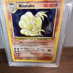 Pokemon TCG Ninetales Base Set 12/102 Unlimited Holo Rare PSA 9 Mint - Image 3