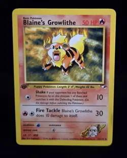 Pokemon TCG - BLAINE'S GROWLITHE - #35 - 1ST EDITION - GYM HEROES (2000) - MP/LP - Image 1