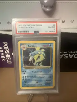 1999 Pokemon German Base Set Garados Gyarados Holo #6 PSA 8 - Image 1