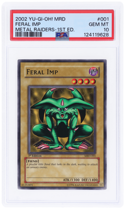 2002 Yu-Gi-Oh Metal Raiders Feral Imp 1st Edition #MRD1 PSA 10 - Image 1