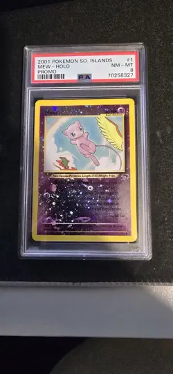 Pokemon Southern Islands 2001 Mew 1/18 Holo Promo PSA 8 - Image 1