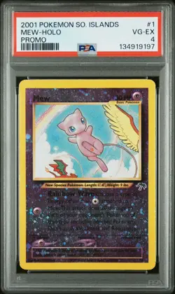 2001 Pokemon Southern Islands Mew Holo Promo #1/18 PSA 4 Double Swirl - Image 1