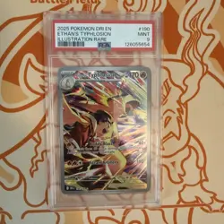 2025 POKEMON DRI EN-DESTINED RIVALS ILLUSTRATION RARE ETHAN'S TYPHLOSION PSA 9 - Image 1