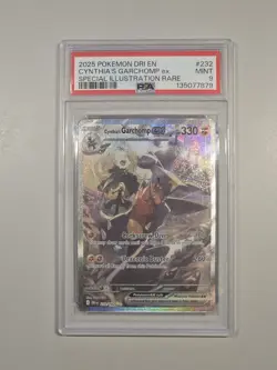 2025 POKEMON DRI EN-DESTINED RIVALS #232 CYNTHIA'S GARCHOMP EX SIR PSA 9 - Image 1