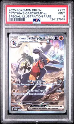 2025 POKEMON DRI EN-DESTINED RIVALS #232 CYNTHIA'S GARCHOMP EX PSA 9 - Image 1