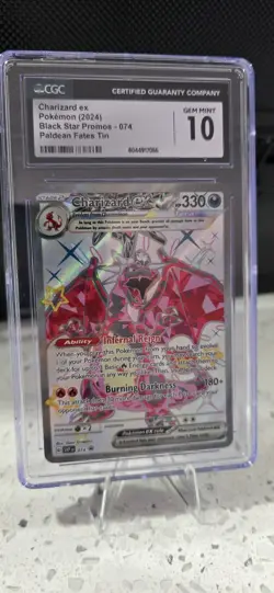 Pokemon Charizard EX 74 Black Star Promo Paldean Fates CGC 10 Gem Mint - Image 1