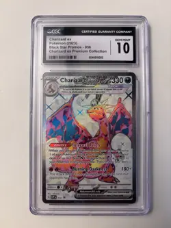 CGC 10 GEM MINT Charizard EX 056 Black Star Promo Full Art Pokemon Premium - Image 3