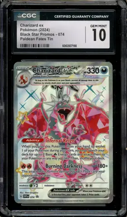 Charizard Ex 2024 Pokemon Black Star Promo Paldean Fates #074 CGC 10 Gem Mint - Image 1