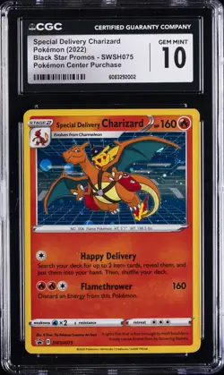2022 POKEMON BLACK STAR PROMOS SPECIAL DELIVERY CHARIZARD CGC 10 GEM MINT - Image 1