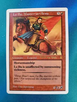 Lu Bu, Master-at-Arms * MTG Portal Three Kingdoms (P3K) * Prerelease Promo - Image 1