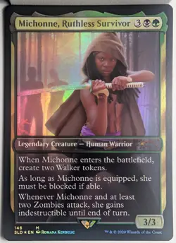 MTG Magic the Gathering Walking Dead Secret Lair Foil Michonne Ruthless Survivor - Image 1