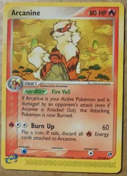 Arcanine 15/100 Rare Non-Holo Sandstorm Set Pokemon Card LP - Image 1