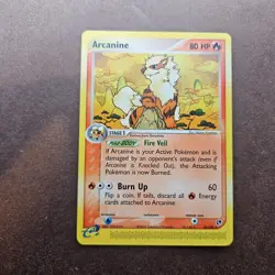 Arcanine 15/100 Pokemon EX Sandstorm Regular Rare Card - LP - Image 1