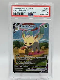 Leafeon VMAX Pokemon Evolving Skies Alternate Alt Art #205 PSA 10 Gem Mint - Image 1