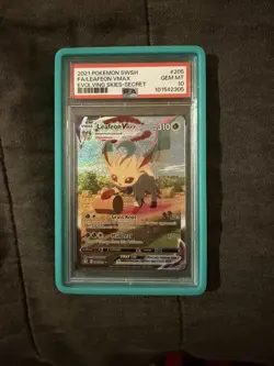 2021 POKEMON SWORD & SHIELD EVOLVING SKIES ALT ART LEAFEON VMAX 205 PSA 10 - Image 1