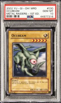 2002 YU-GI-OH! MRD-METAL RAIDERS 1ST ED #030 OCUBEAM PSA 10 - Image 1