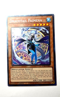 Yugioh Dracotail Faimena JUSH-EN002 Collector’s Rare 1st Edition NM - Image 1