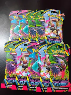 Pokemon TCG Phantasmal Flames ME02 Sleeved Booster Pack Factory Sealed-Lot Of 10 - Image 1
