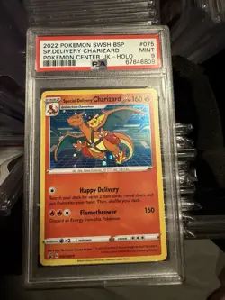 2022 Pokemon SWSH BSP Special Delivery Charizard Pokemon Center UK Holo PSA 9 - Image 1