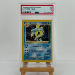 1999 Pokemon German Base Set Gyarados PSA 5 EX Holo Rare #6 Garados - Image 1