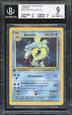 1999 Pokemon GERMAN 1st Edition Base Set Garados-Gyarados Holo 6/102 BGS 9 MINT - Image 1